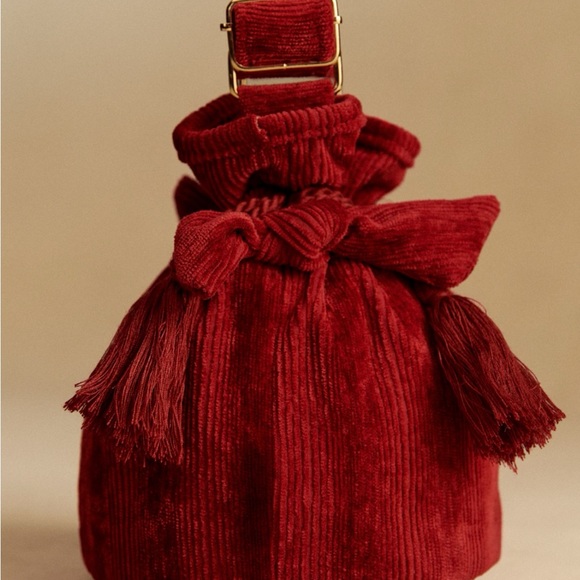 Sezane Crossbody pouch bag corduroy velvet - Picture 2 of 8